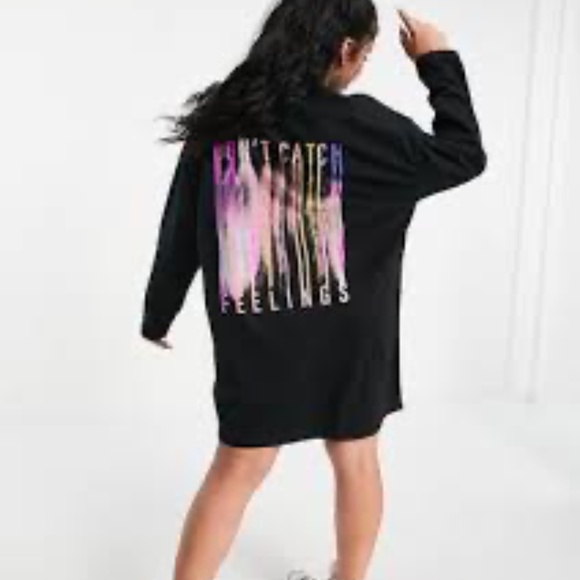 ASOS Tops - ASOS Don't Catch Feelings Black Long Sleeve Tee Shirt Size 4